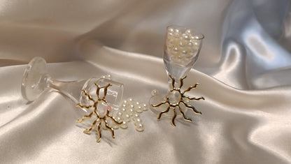 Golden Sunburst Studs – Modern Statement