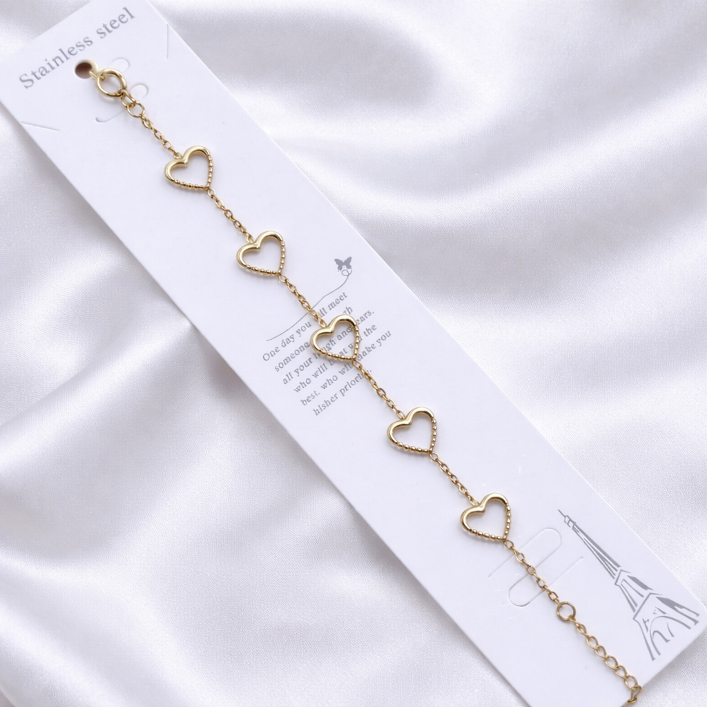 Heart charms bracelet chain